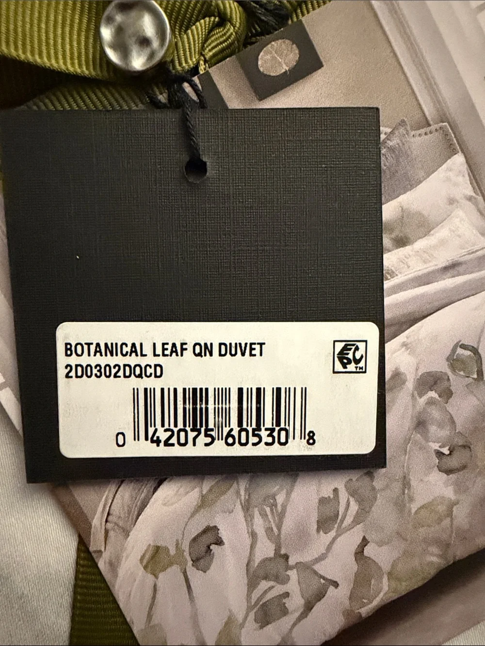 Michael Aram Botanical Leaf Duvet Cover Full/Queen NEW